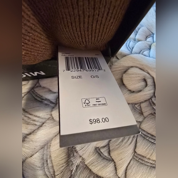 Michael Kors Brown and Black Scarf and Hat Set - Picture 3 of 3